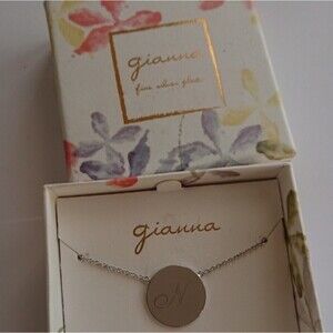 Gianna Engraved Script Initial Disc necklace - letter "N"